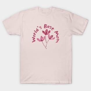 World's Best Mom - Pink Cherry Blossoms T-Shirt